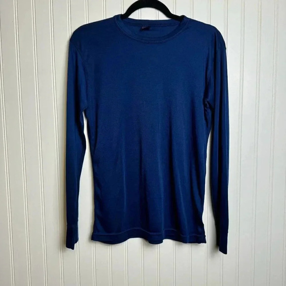 Patagonia Capilene Base Layer Long Sleeve Blue Tee Size Medium Men's P26 - Picture 1 of 4